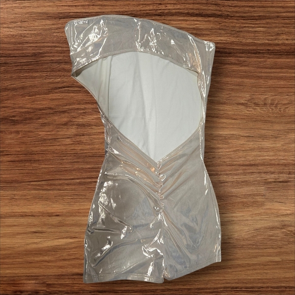 Shiny Metallic Gold Romper - Picture 1 of 5